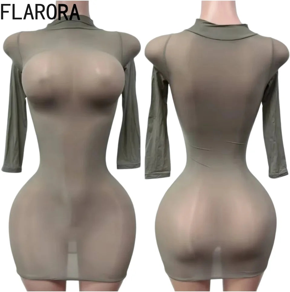 Second Skin Sheer Mini Dress