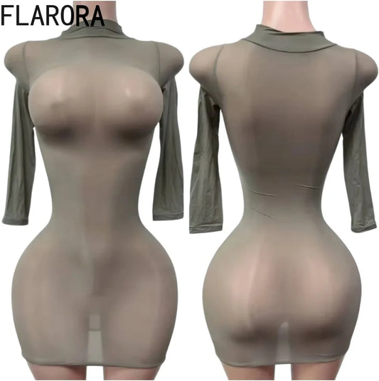 Second Skin Sheer Mini Dress