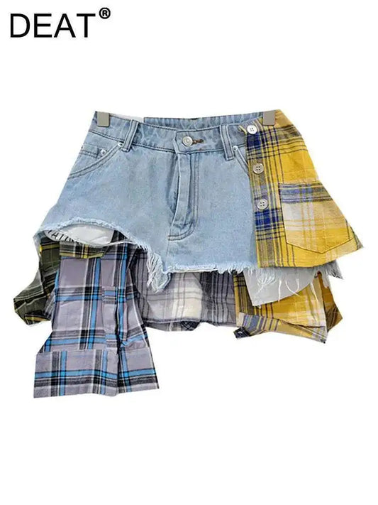 Rebel Remix Patchwork Denim Skirt