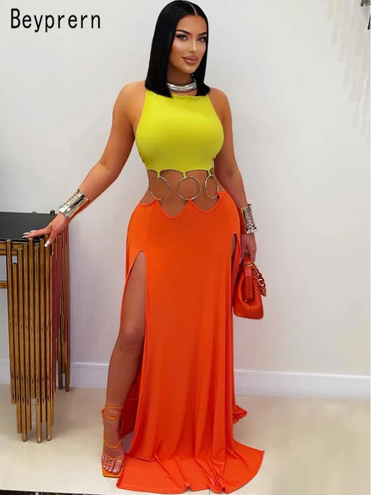 Golden Hour O-Ring Cutout Maxi Dress