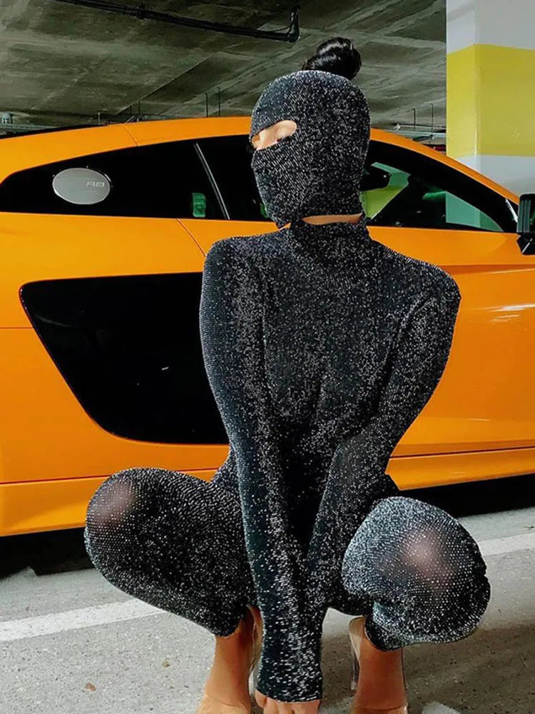 Midnight Heist Rhinestone Jumpsuit