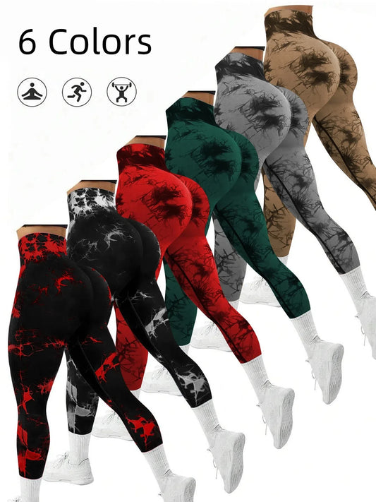 Women's Seamless Tie-Dye Tummy Control Yoga Pants