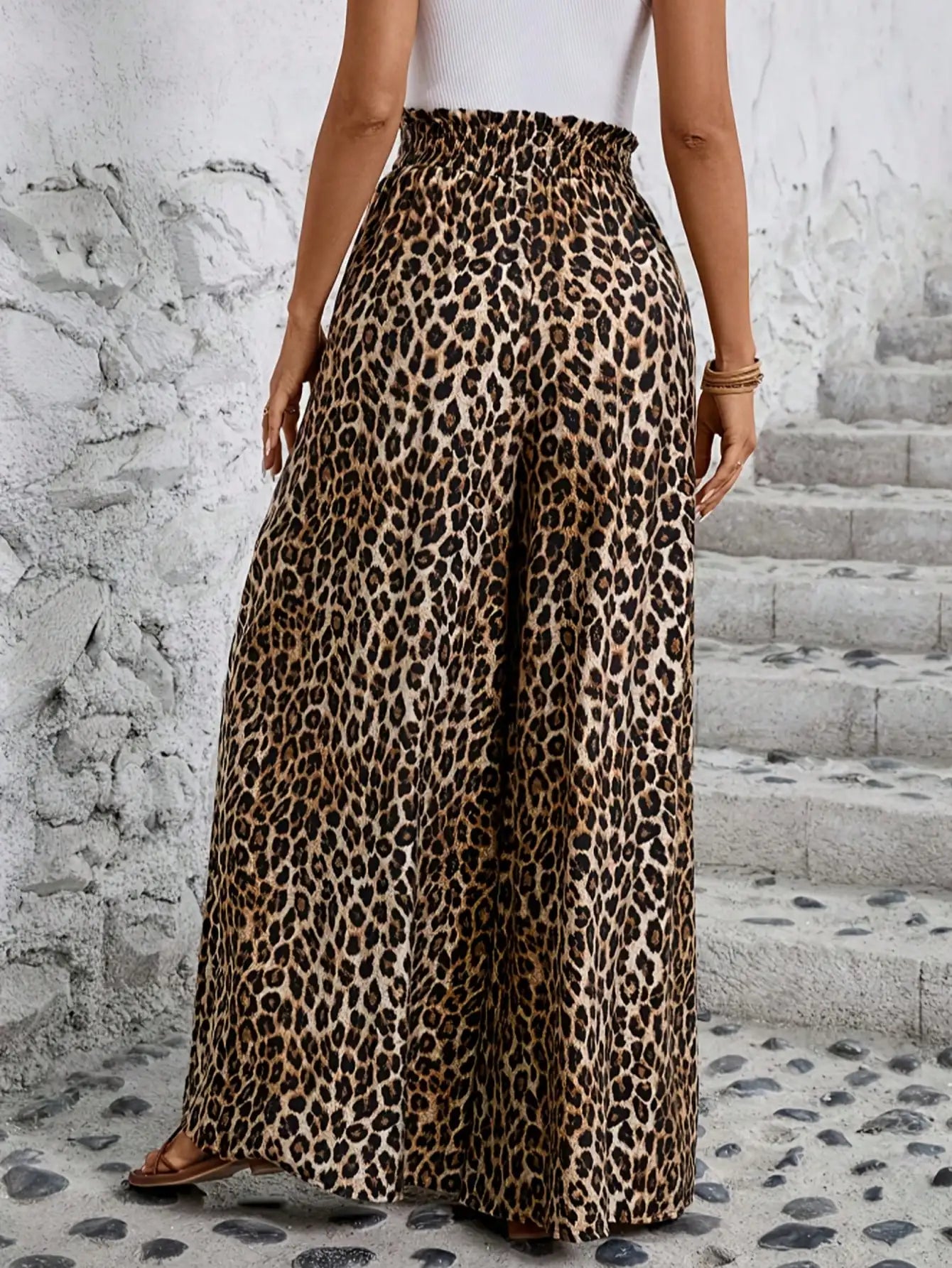 Savannah Breeze Leopard Palazzo Pants