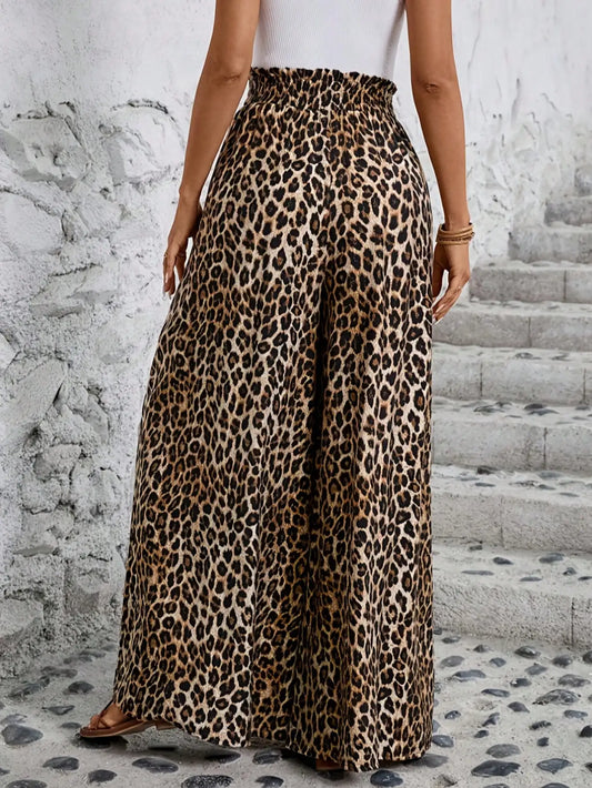 Savannah Breeze Leopard Palazzo Pants