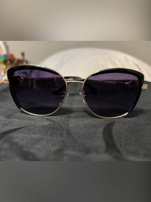 Bvlgari Black & Gold Square Sunglasses