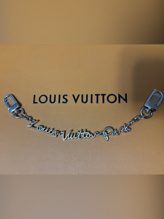 LV Silver Script Chain