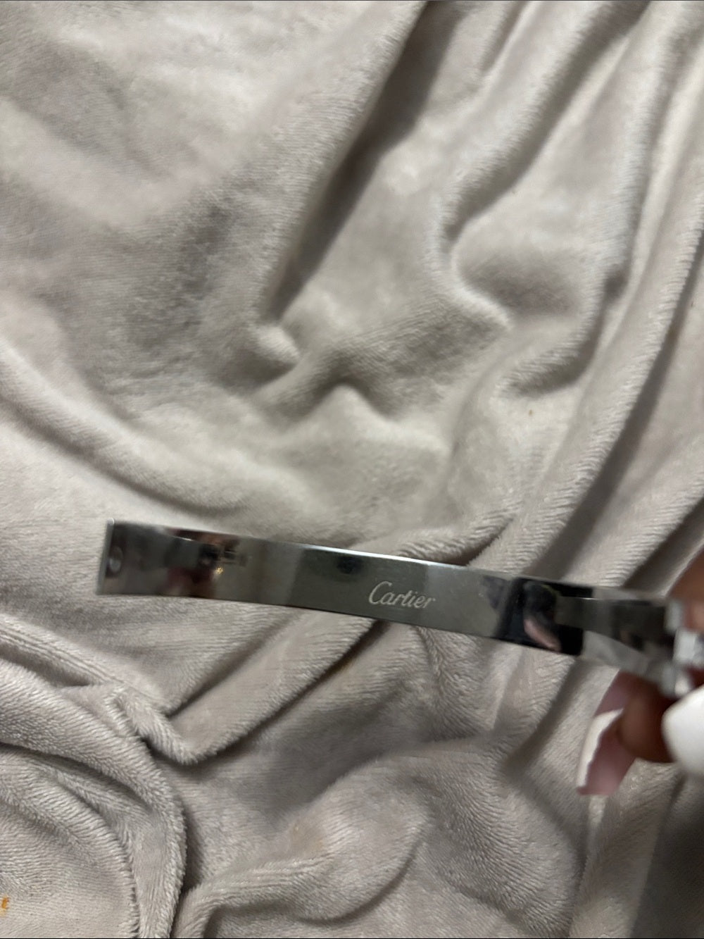 Silver Diamond Inlaid Bracelet