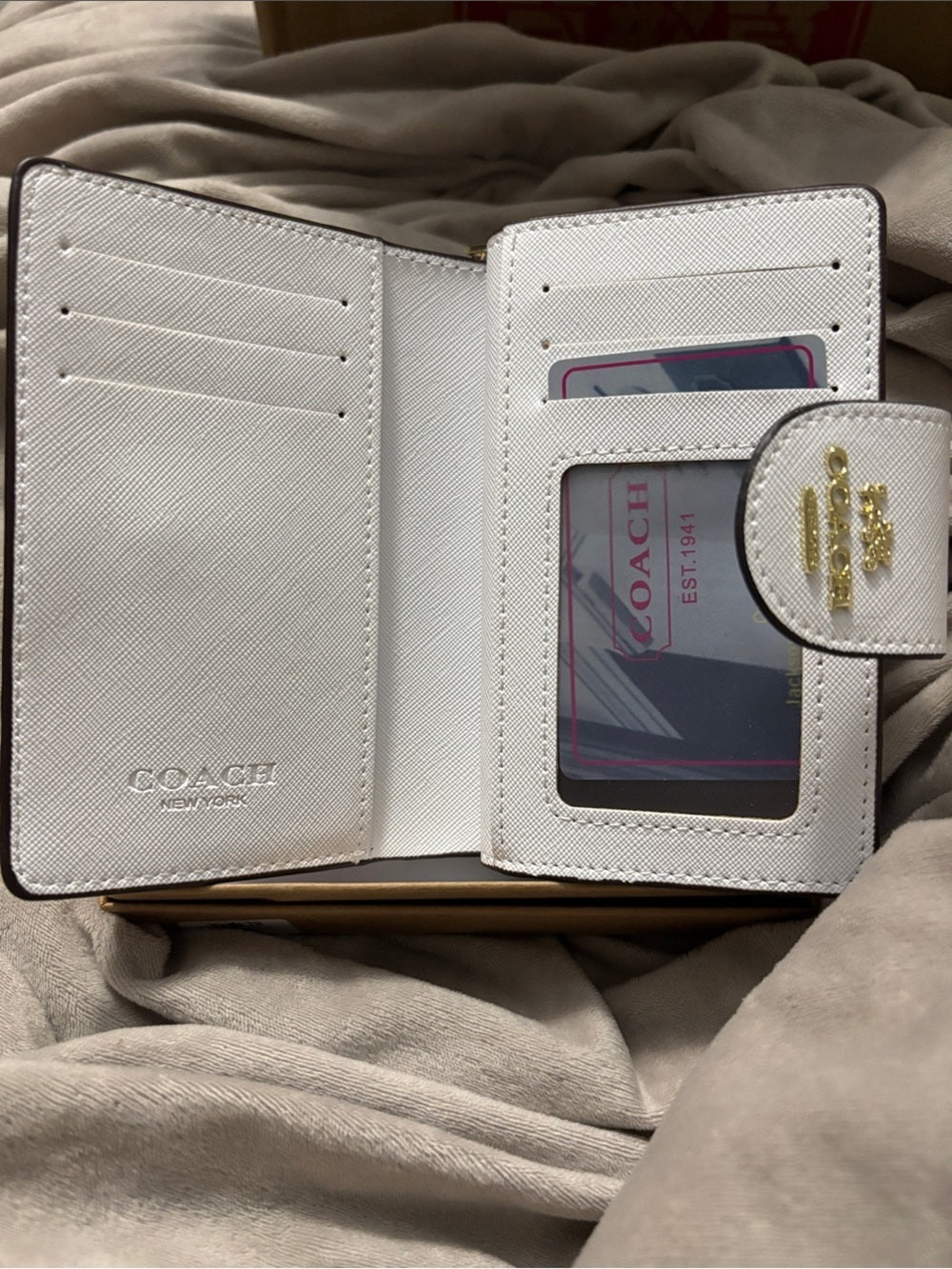 Coach Leather Wallet with Red Cherry Print
