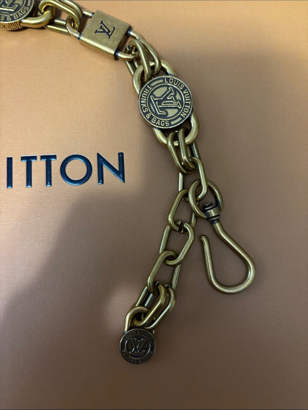 LV Gold-Tone Medallion Chain