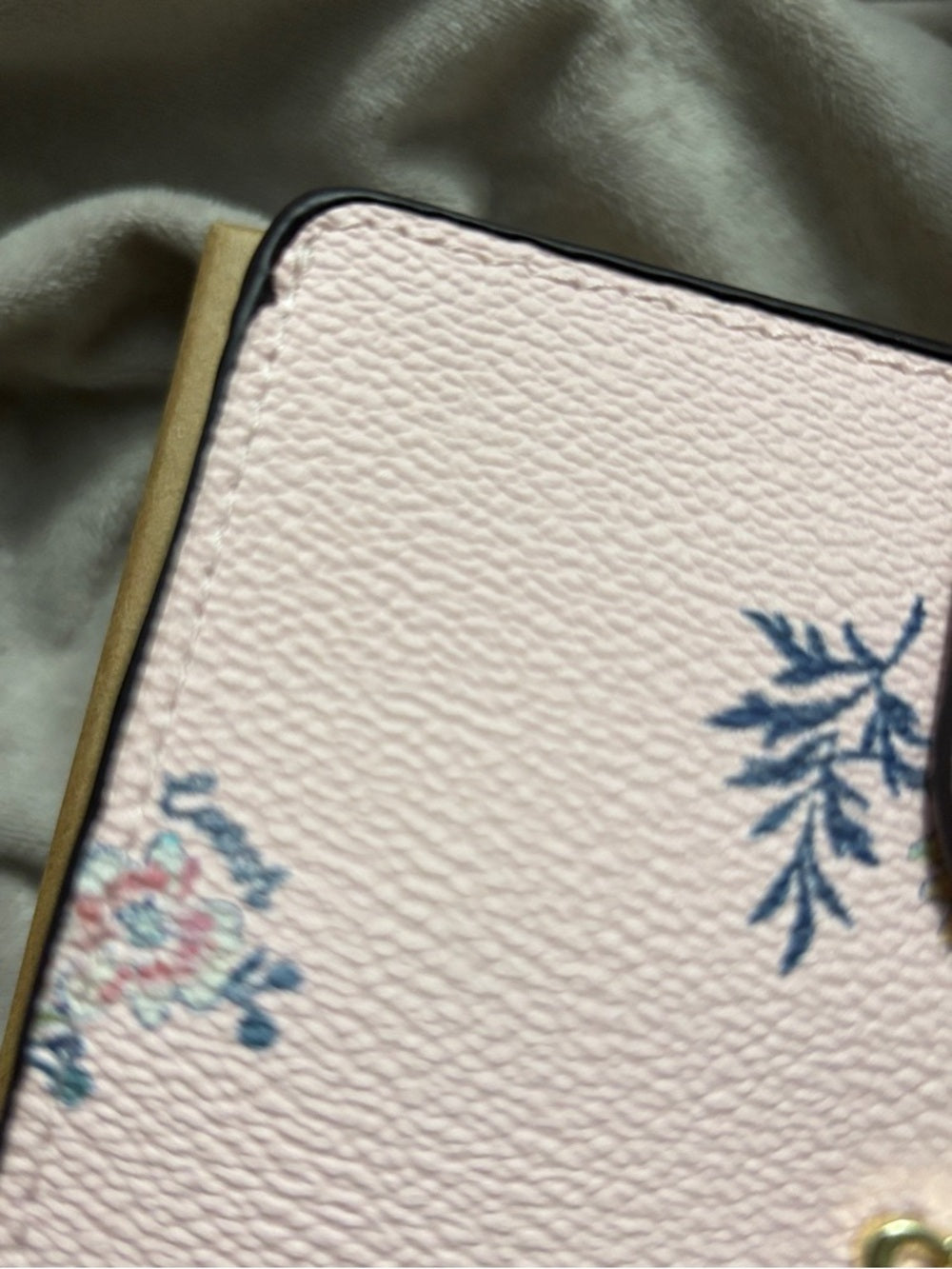COACH Pink Floral Embroidered Leather Wallet