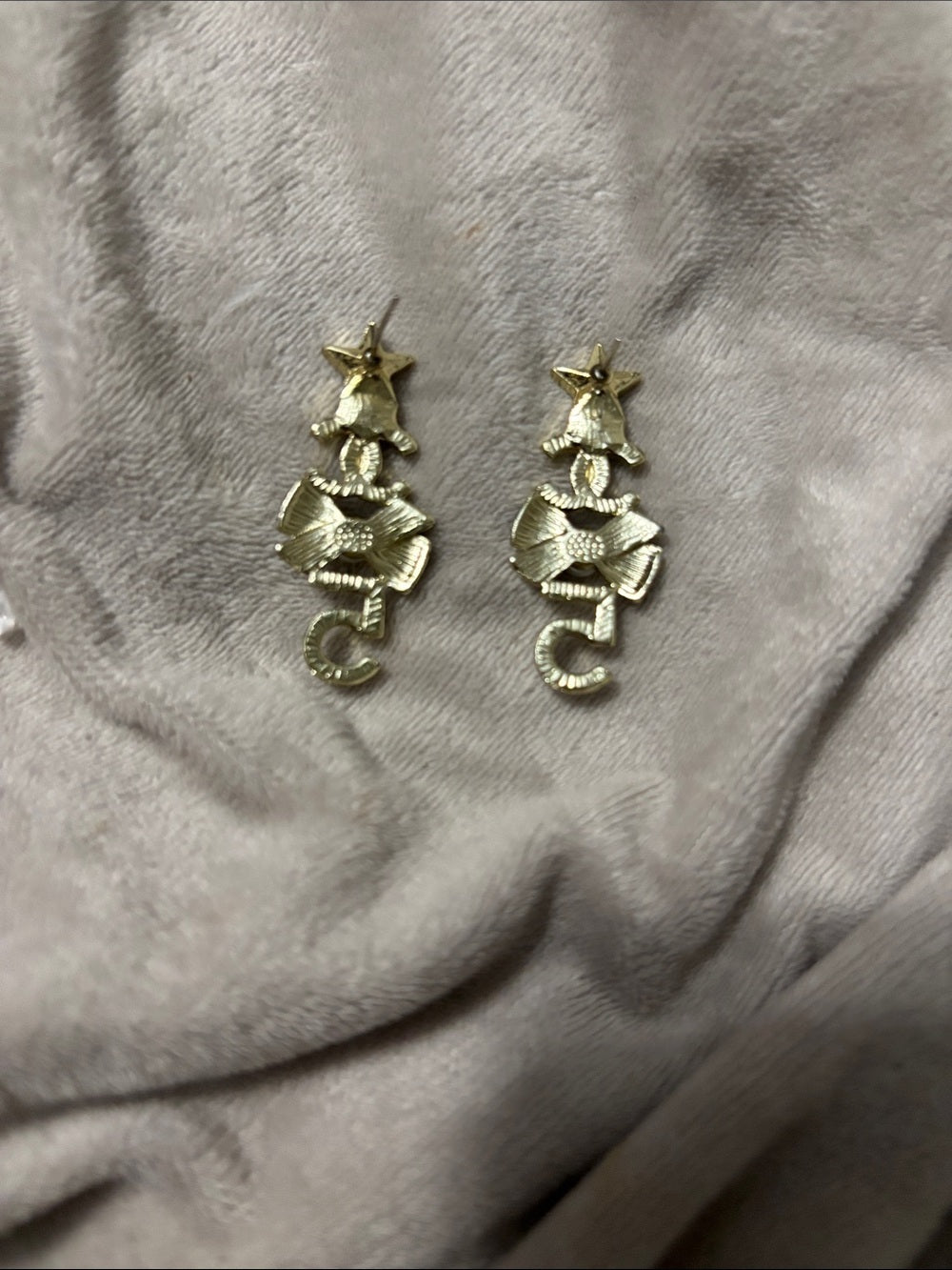 CC Gold Crystal & Pearl '5' Drop Earrings