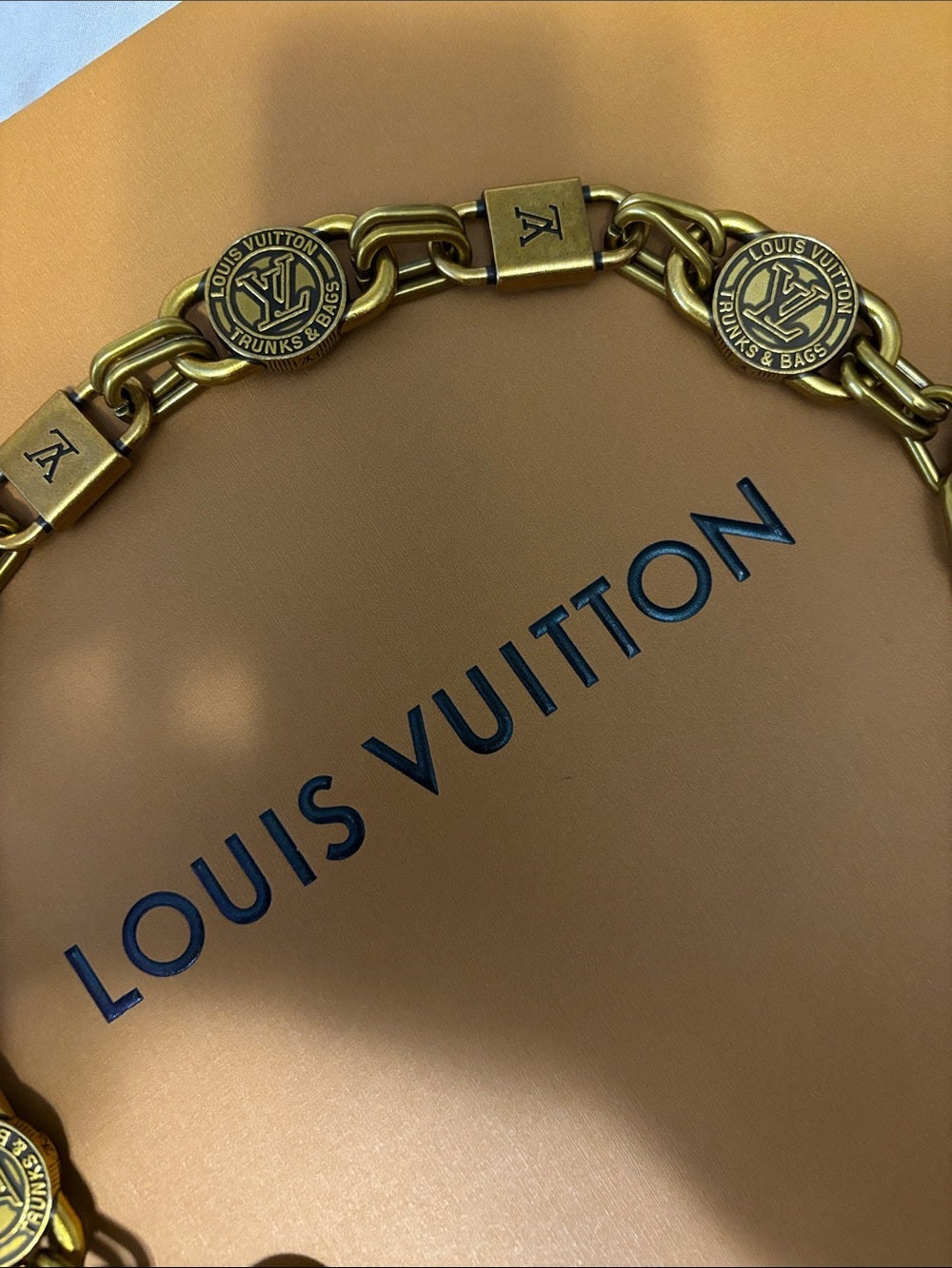 LV Gold-Tone Medallion Chain