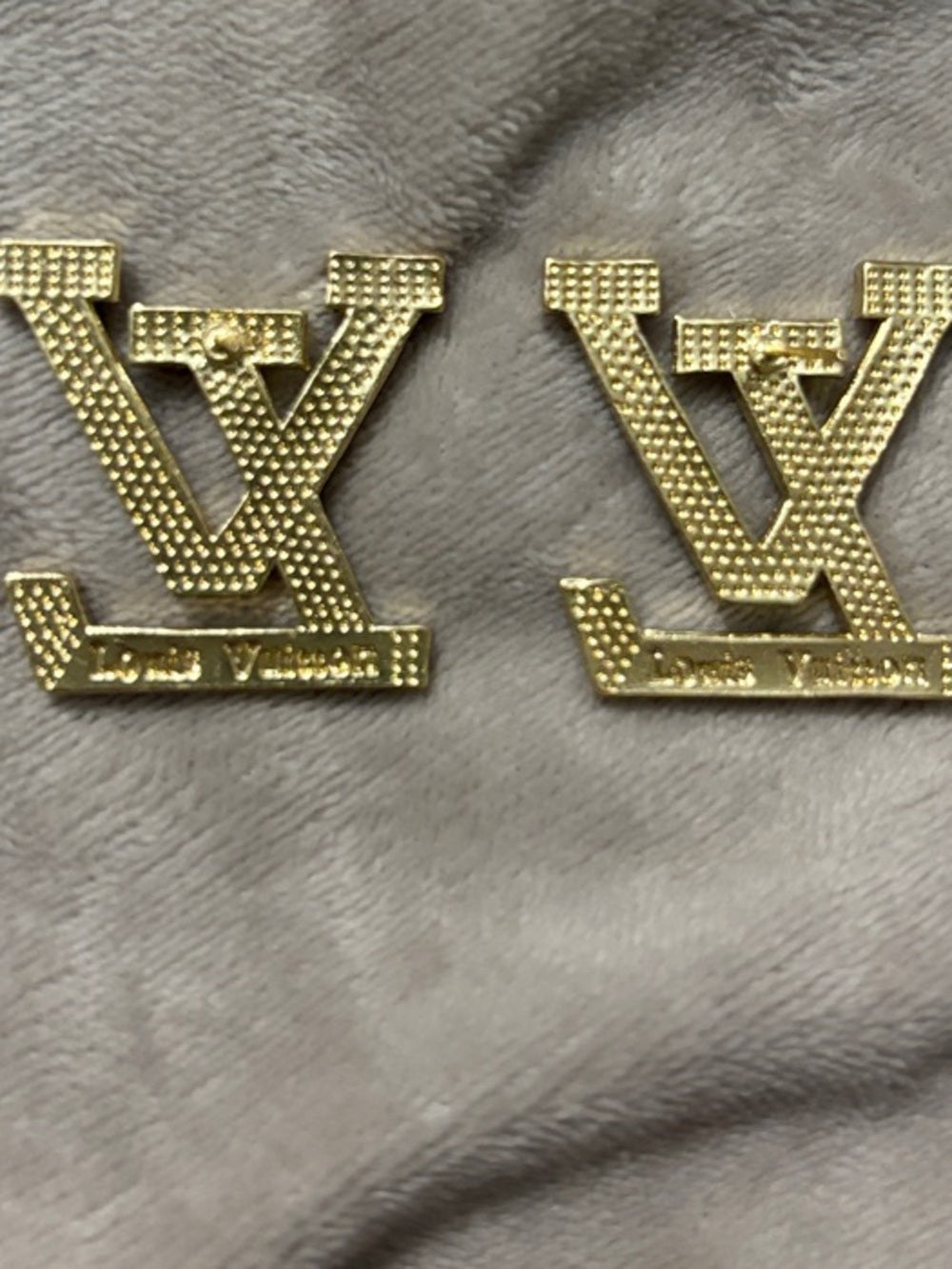 Onyx LV Logo Stud Earrings