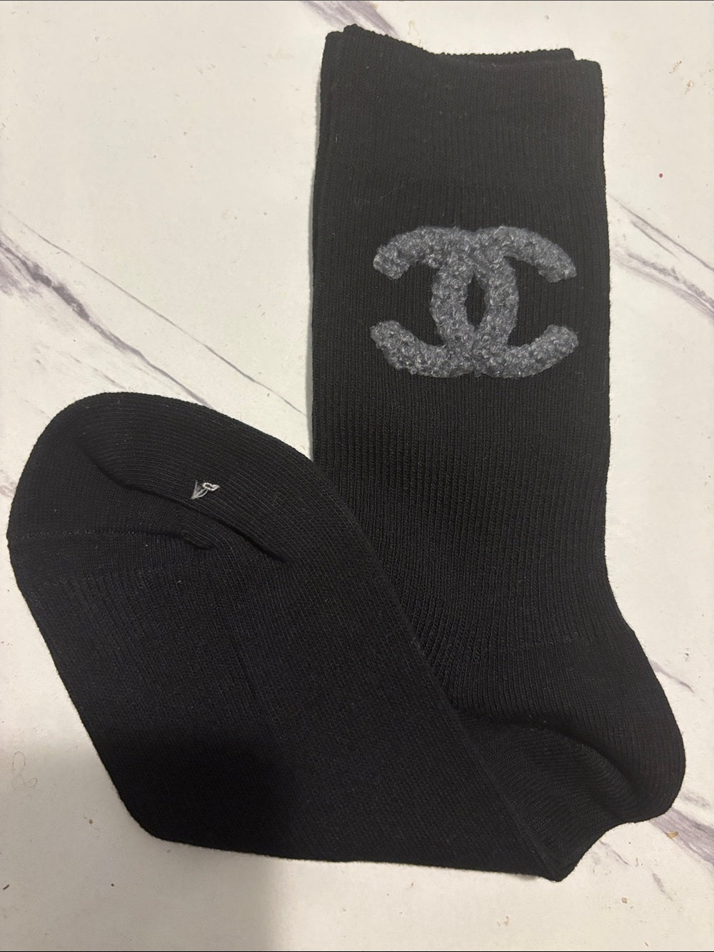 Black CC Logo Crew Socks