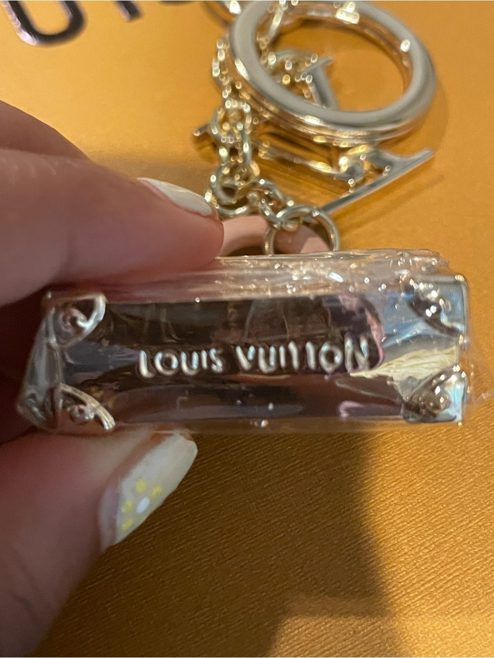 LV Pink & Silver Monogram Mini Bag Charm