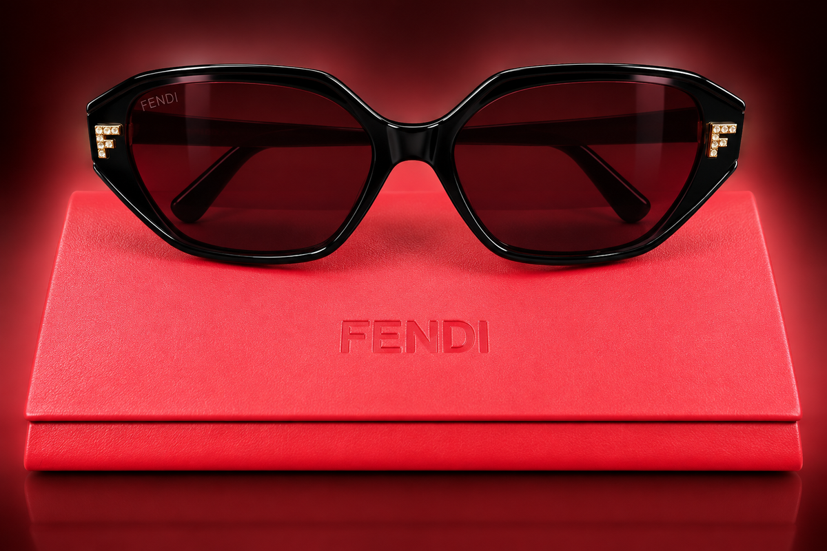 Fendi Black & Burgundy Statement Sunglasses