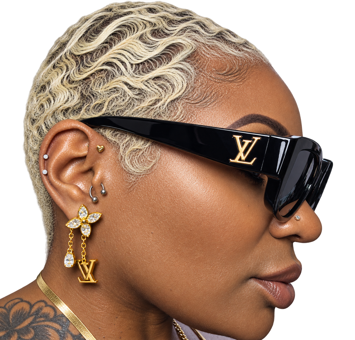 Louis Vuitton Black & Gold Statement Sunglasses