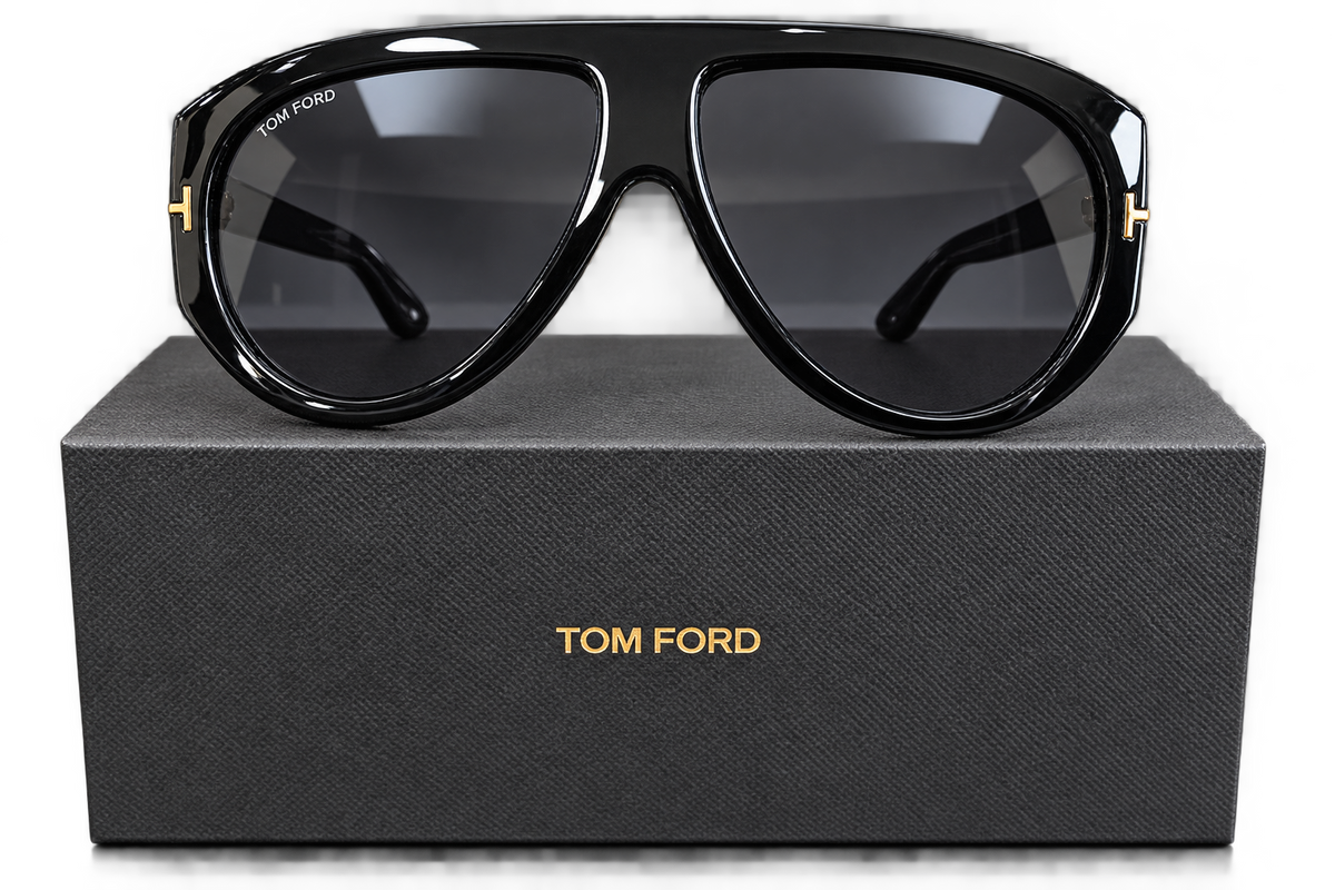 Tom Ford Black & Gold Oversized Sunglasses