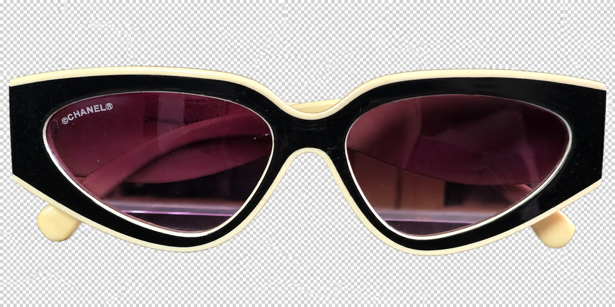 Chanel Black & Ivory Cat-Eye Sunglasses