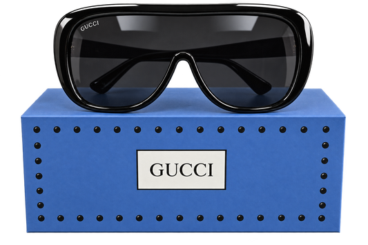Gucci Black Oversized Shield Sunglasses
