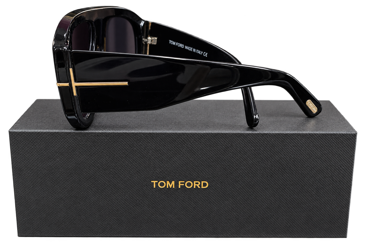 Tom Ford Black & Gold Oversized Sunglasses